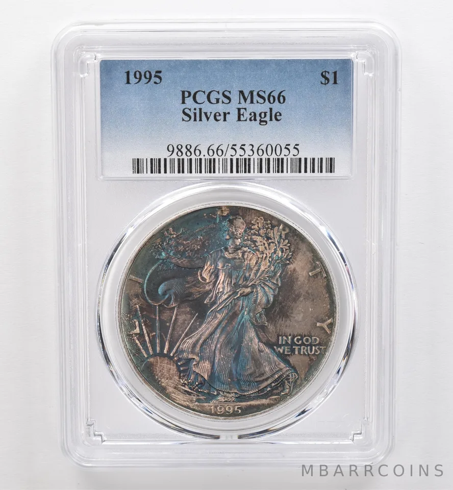 1995 American Silver Eagle MS66 PCGS Beautiful Tone *9527