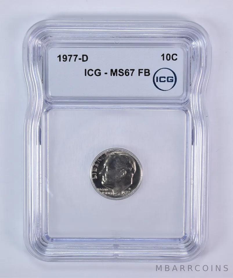 1977-D Roosevelt Dime MS67 FB ICG