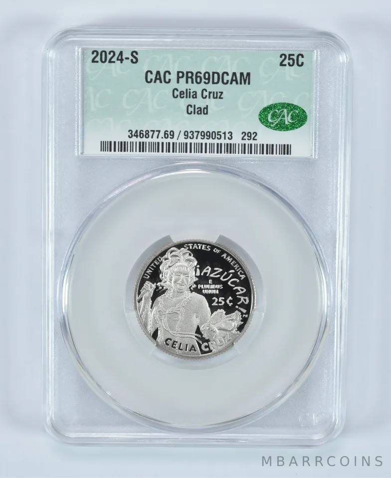 2024-S Washington Quarter Clad Celia Cruz PR69 DCAM CAC CACg
