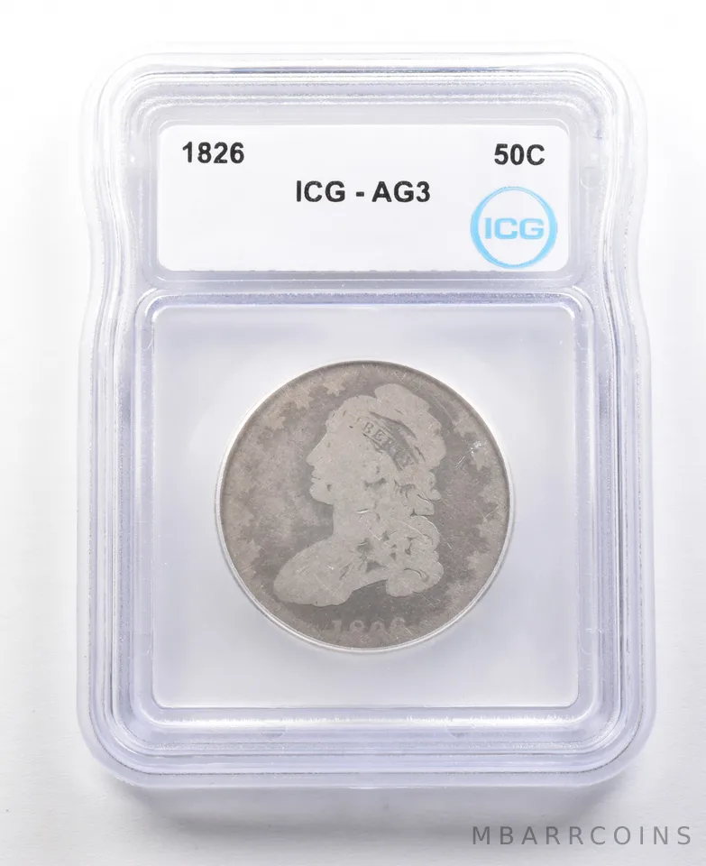 1826 Capped Bust Half Dollar AG3 ICG Lowball *3048