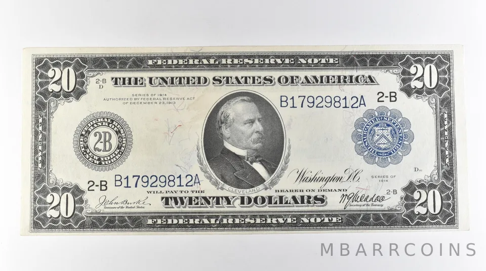 1914 $20 New York NY FRN Large Note Blue Seal Fr#968 *3145