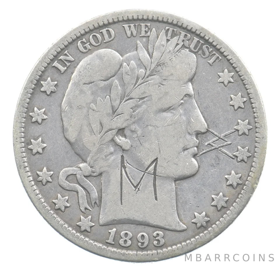 1893-O Barber Half Dollar Graffiti *0069