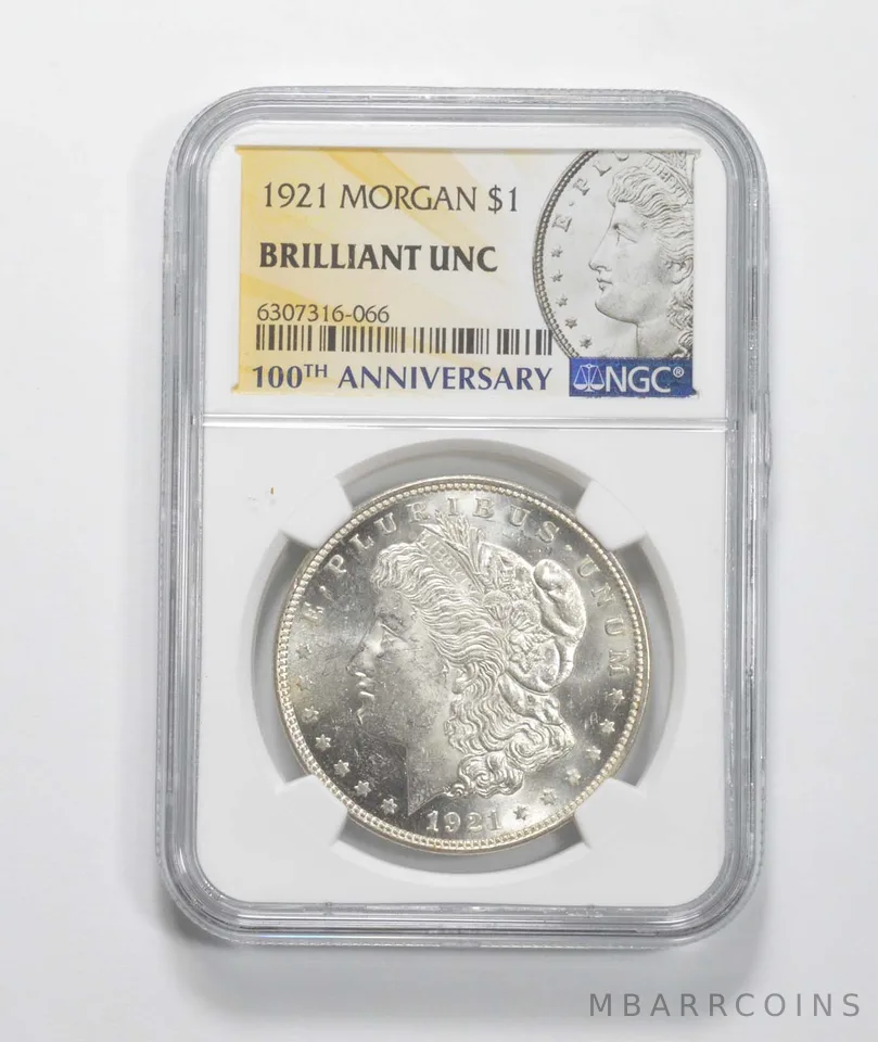 1921 Morgan Silver Dollar BU 100th Ann 2021 Special Label MS Unc NGC