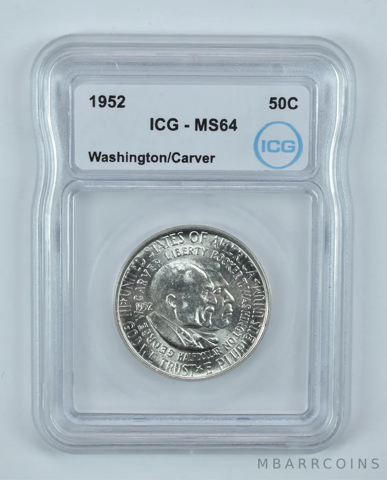 1952 Washington Carver Commemorative Half Dollar MS64 ICG