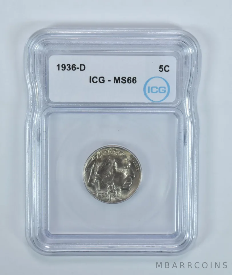1936-D Indian Head Buffalo Nickel MS66 ICG