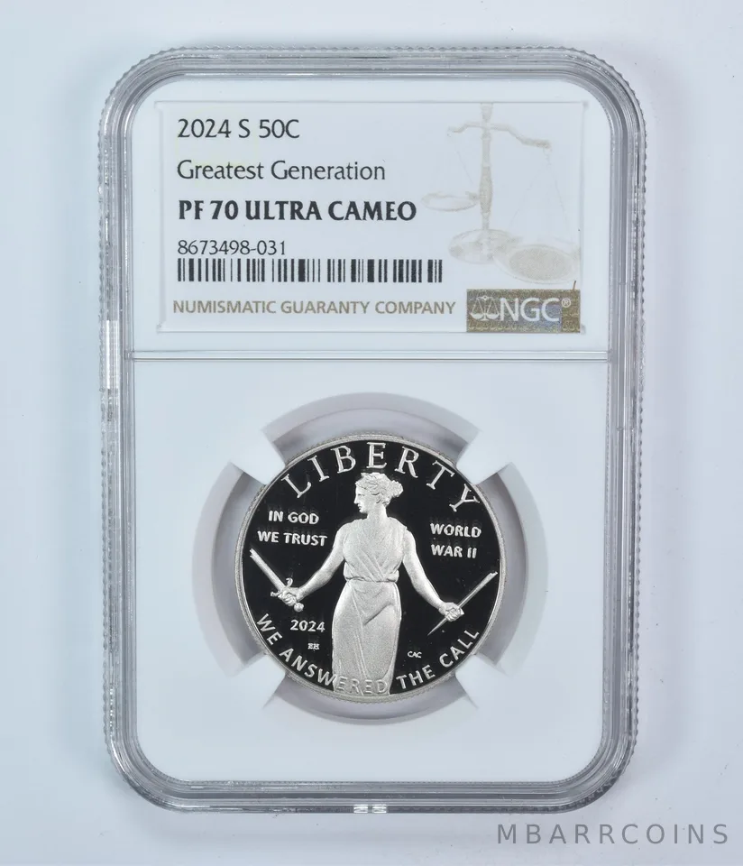 2024-S Greatest Generation Commemorative Half Dollar PF70 UCAM NGC