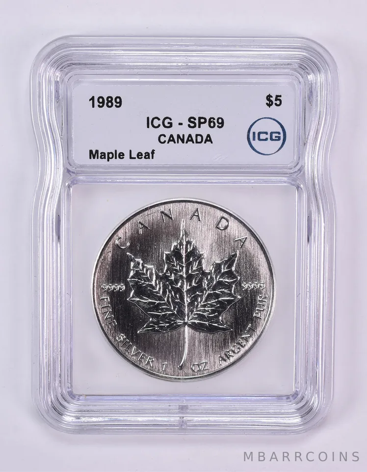 1989 Canada 5 Dollar Silver Maple Leaf SP69 ICG