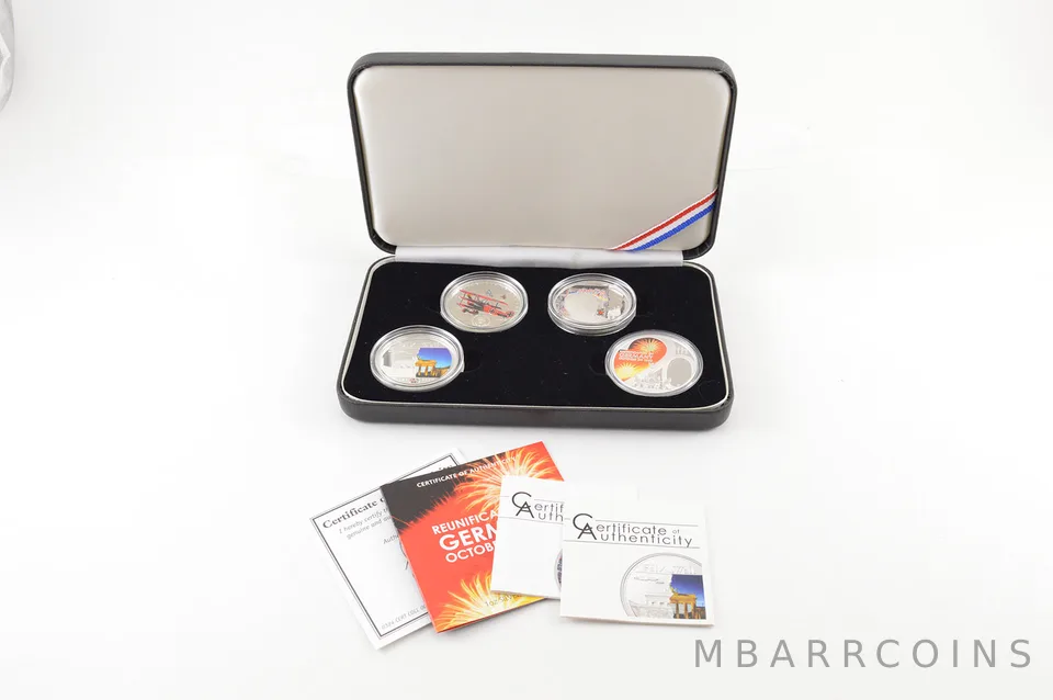 2008 2009 2014 Palau $5 & 2010 Tuvalu $1 Berlin Wall 1 Oz Silver PF 4 Coin *9320
