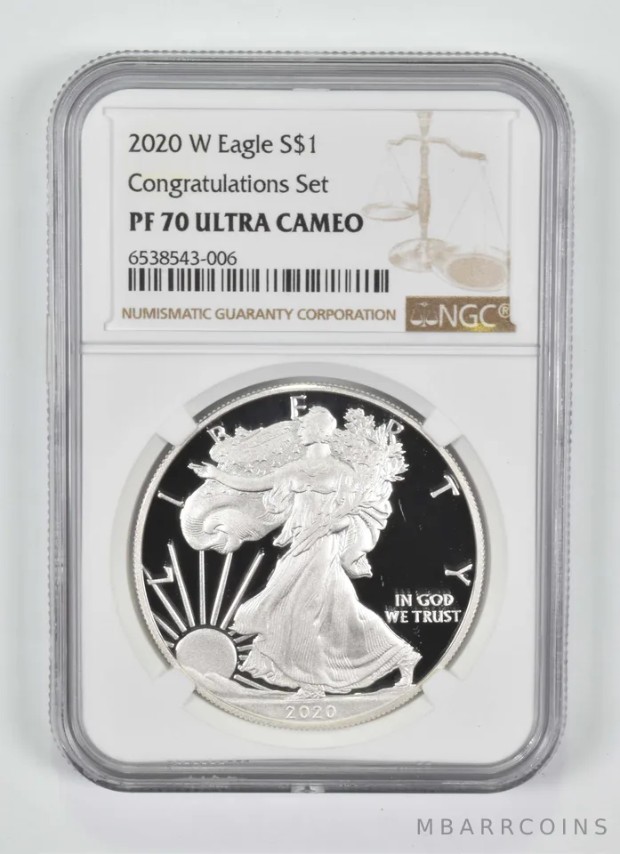 2020-W American Silver Eagle Congratulations Set PF70 NGC Brown Label