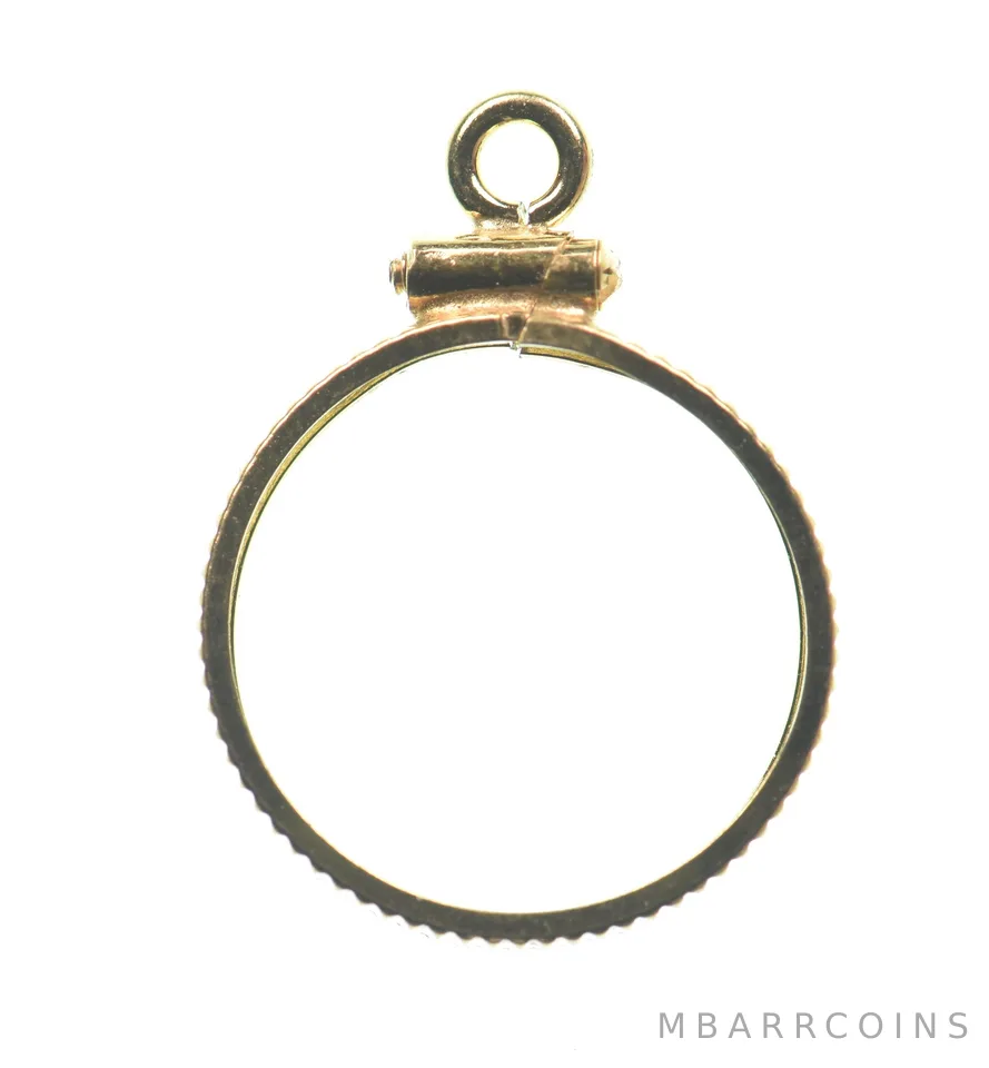 12K 15mm GF $1 Gold Dollar Piece Type 2 Coin Bezel Pendant Frame Edge *1387