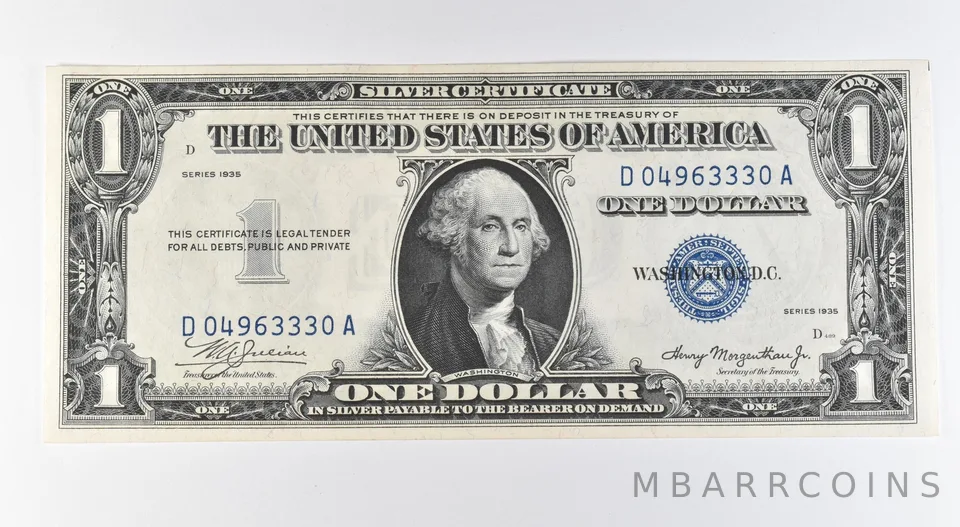 1935 $1 Silver Certificate Blue Seal Double Date *9593