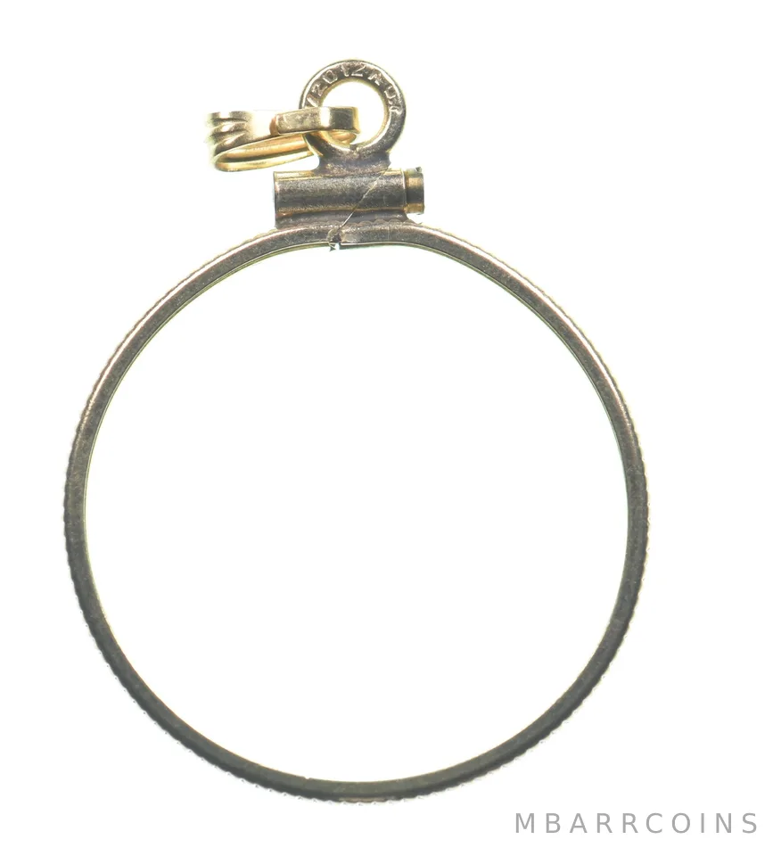 12k 0.9 Gram Gold Filled 21mm Coin Bezel Pendant Frame Edge *4997