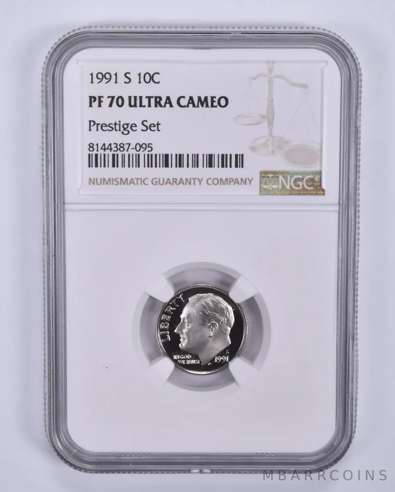 1991-S Roosevelt Dime Prestige Set PF70 UCAM NGC Brown Label