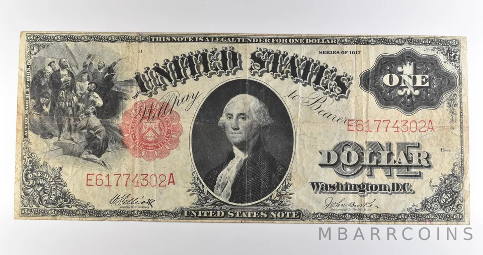 1917 $1 Legal Tender Large Note Red Seal *3559