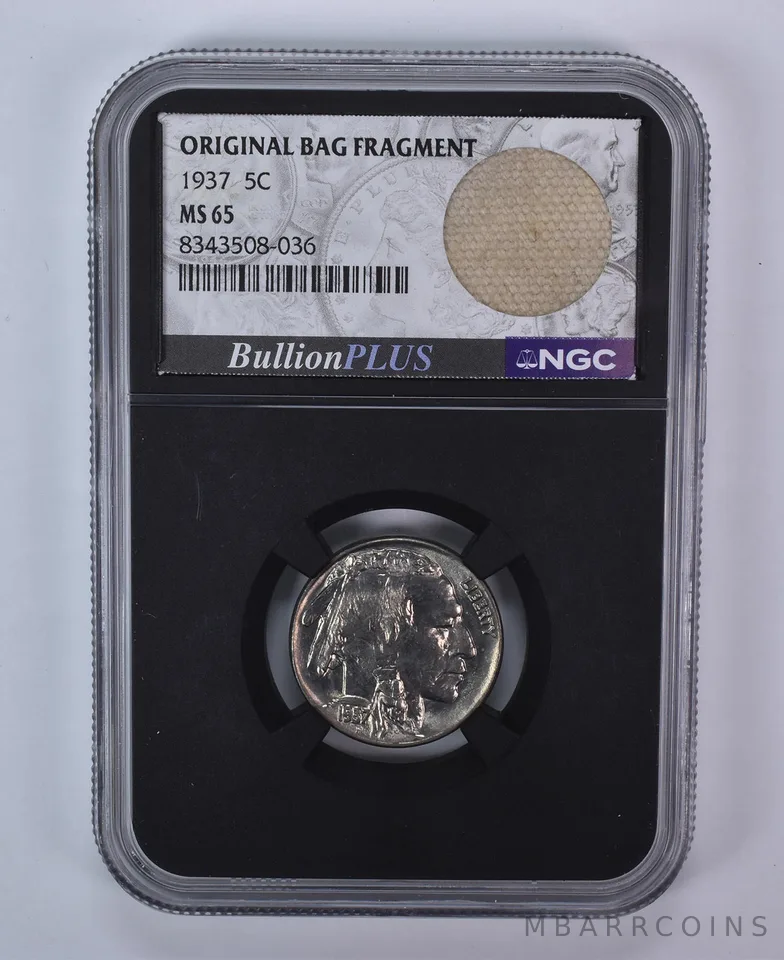 1937 Buffalo Nickel Original Bag Fragment MS65 NGC