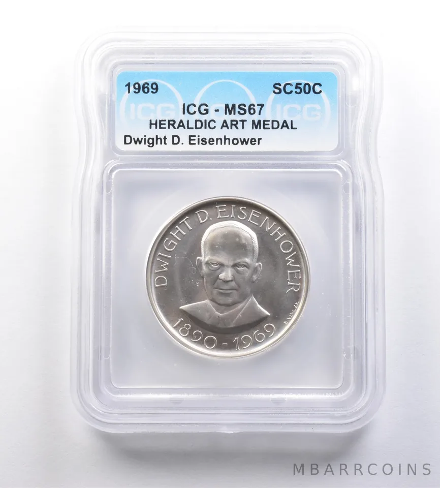 1969 So-Called Half Dollar Dwight D Eisenhower MS67 ICG *7229