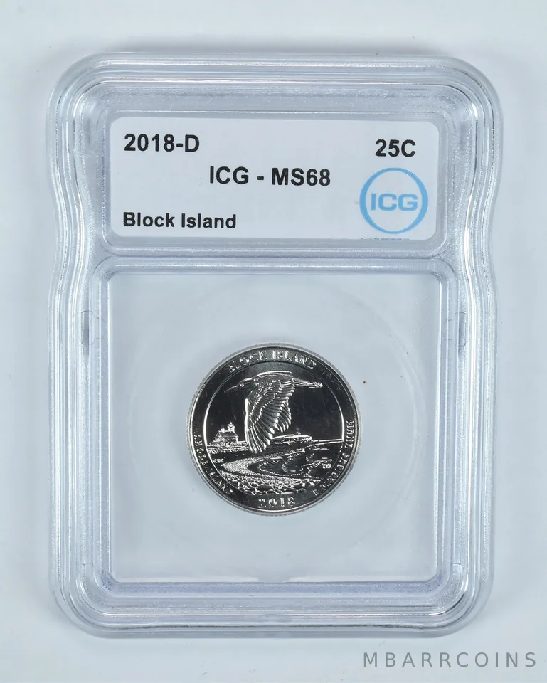 2018-D Washington Quarter ATB Block Island MS68 ICG