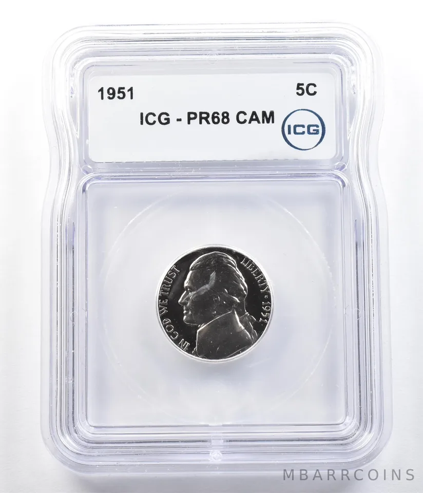 1951 Jefferson Nickel PR68 CAM ICG *6295
