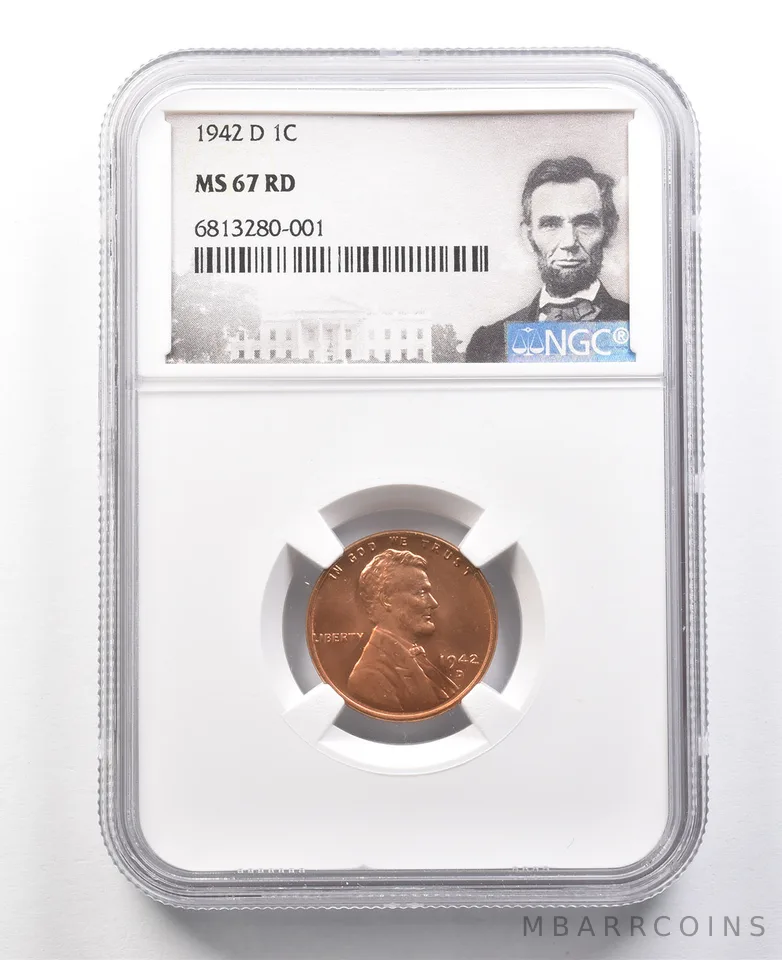 1942-D Lincoln Wheat Cent MS67 RD NGC a2957