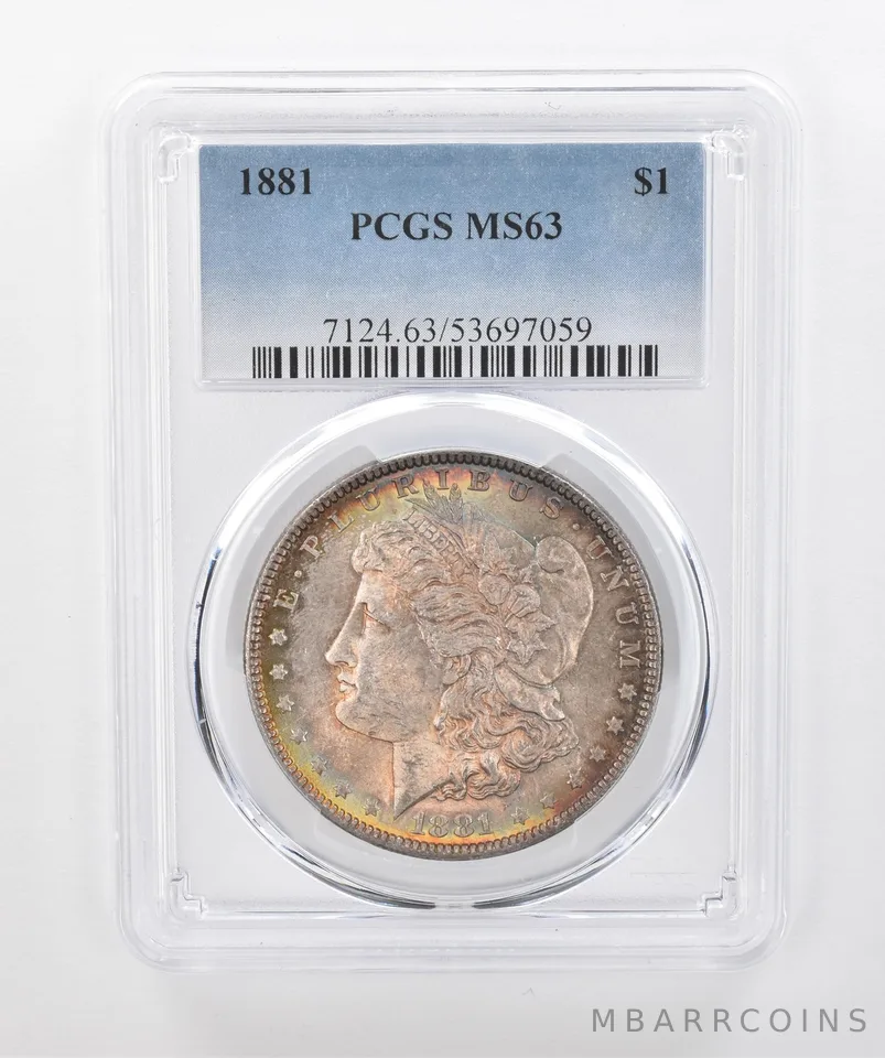 1881 Morgan Silver Dollar MS63 PCGS Beautiful Tone *1473
