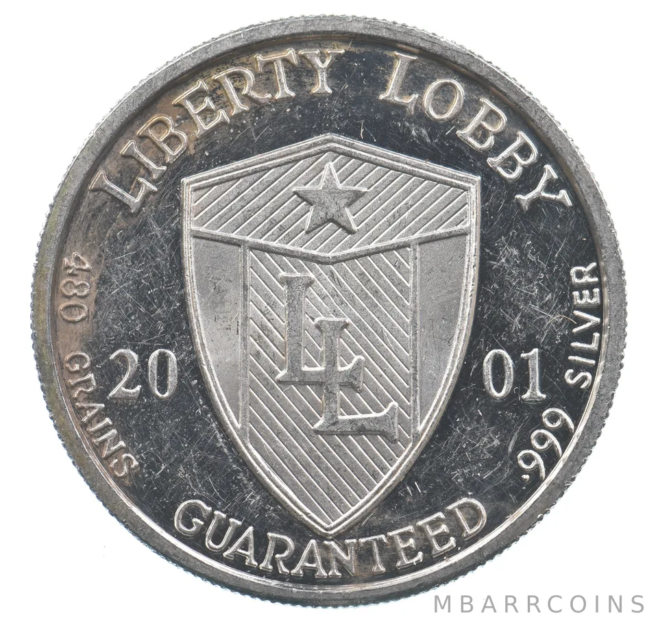 VINTAGE Art Bar/Round Liberty Lobby Sovereignty Jefferson Silver 1 T Oz *171