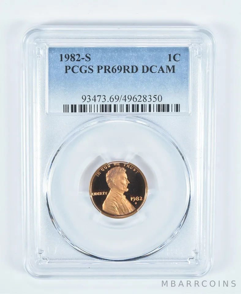 1982-S Lincoln Memorial Cent PR69 RD DCAM PCGS Blue Label