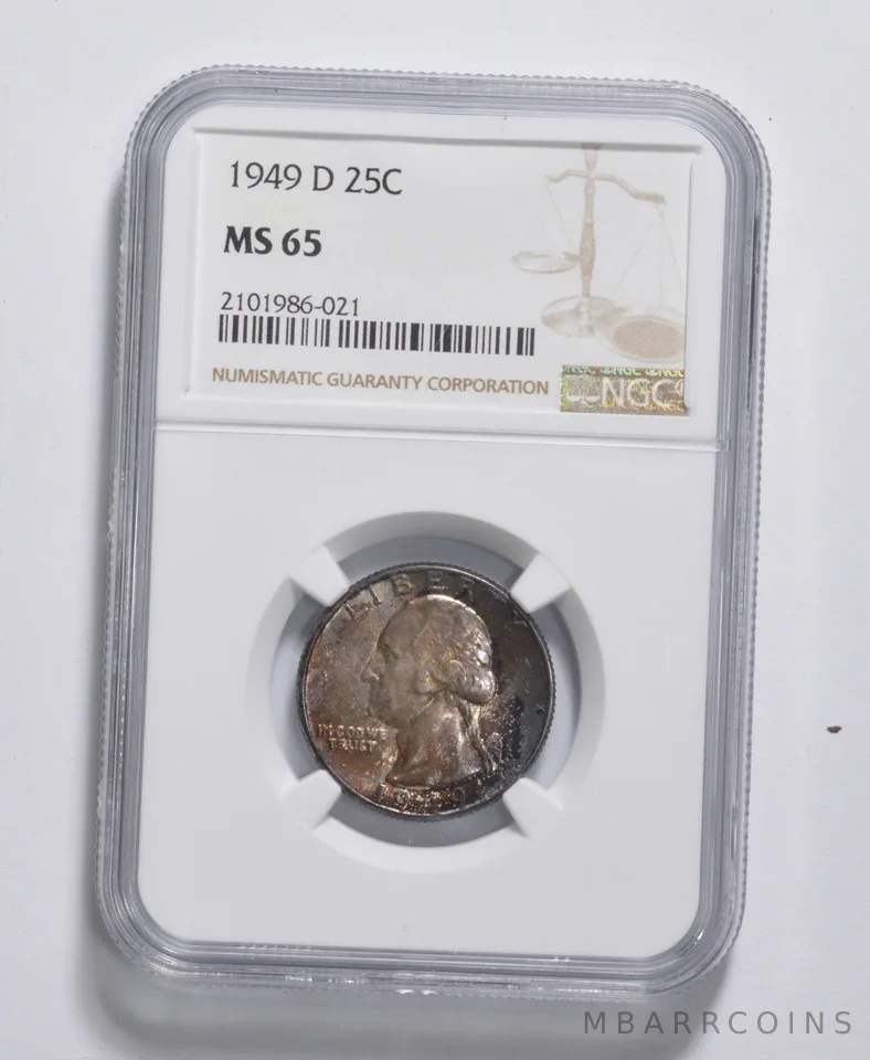 MS65 1949-D Washington Quarter - Graded NGC - Crusty Original a3236