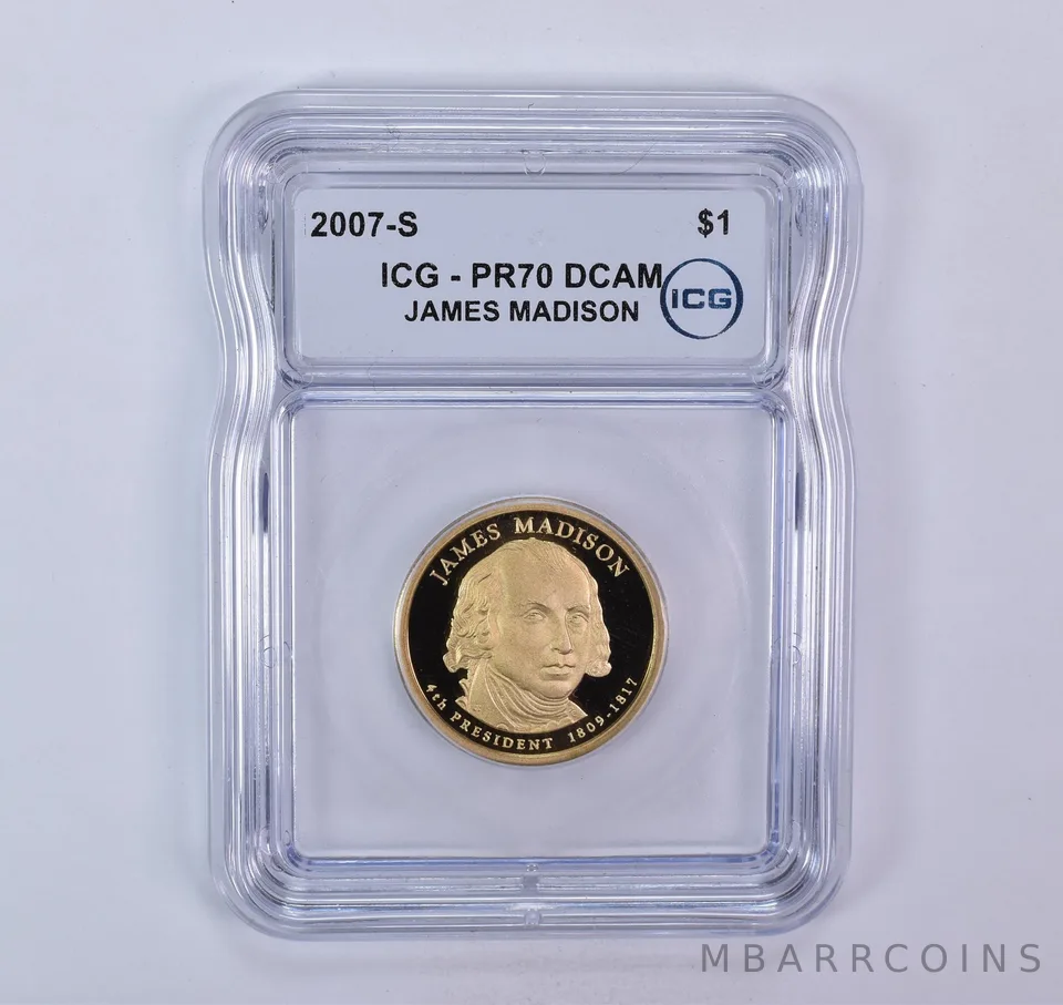 2007-S Presidential $1 James Madison PR70 DCAM ICG