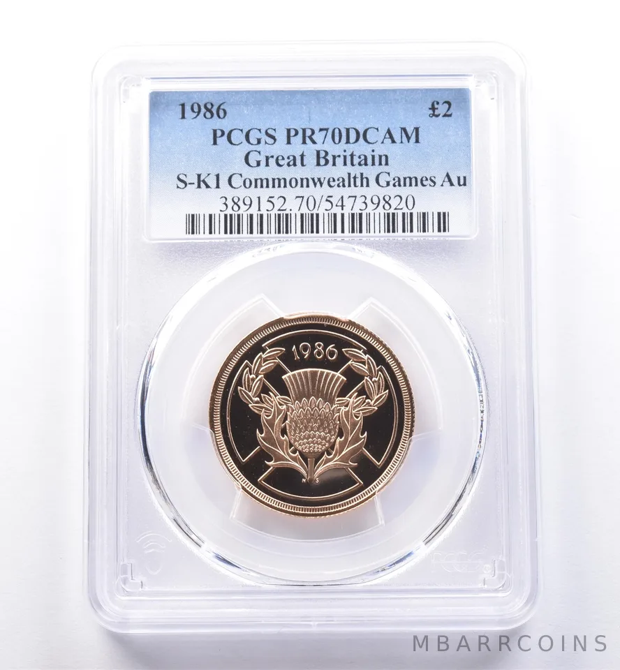 1986 Great Britain 2 Pound Gold S-K1 Commonwealth Games PR70 DCAM PCGS *8618