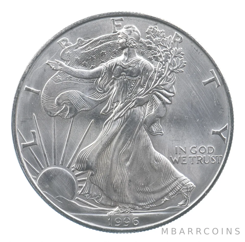 Rarest 1996 American Silver Eagle - Key Date - Rare LOW MINTAGE *697