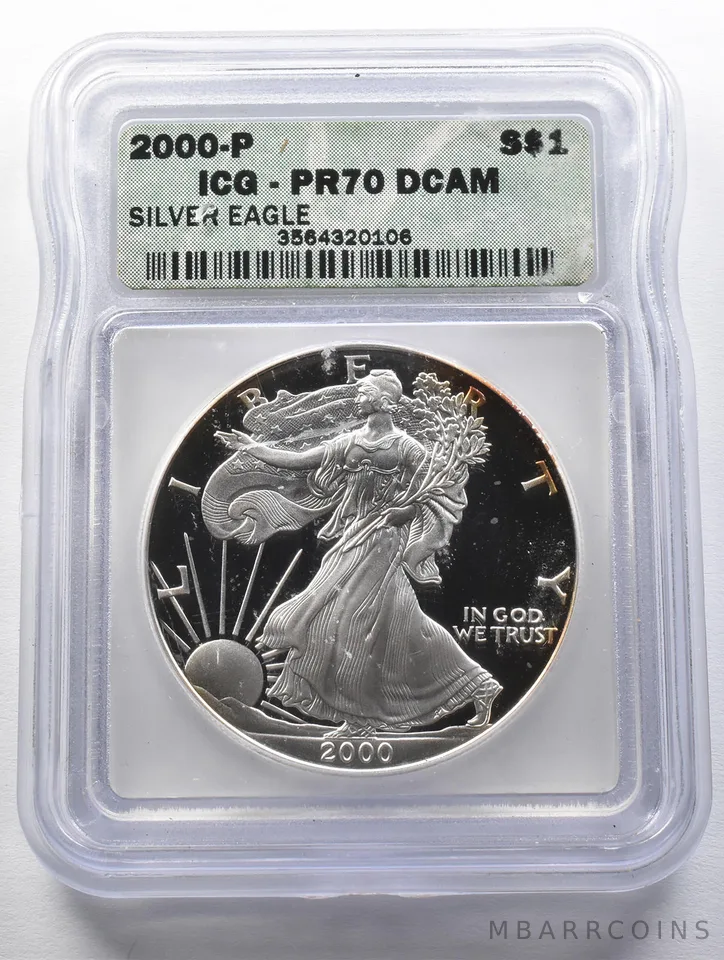 PR70 DCAM 2000-P American Silver Eagle ICG *5780