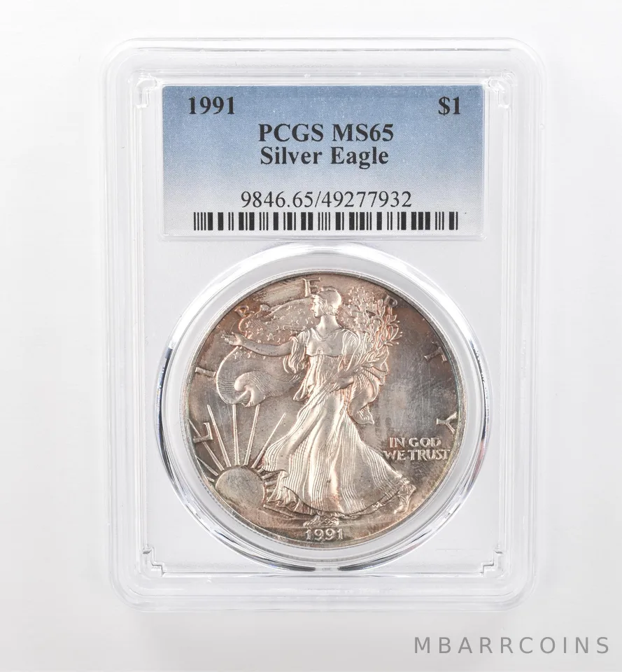 1991 American Silver Eagle MS65 PCGS Beautiful Tone *1746