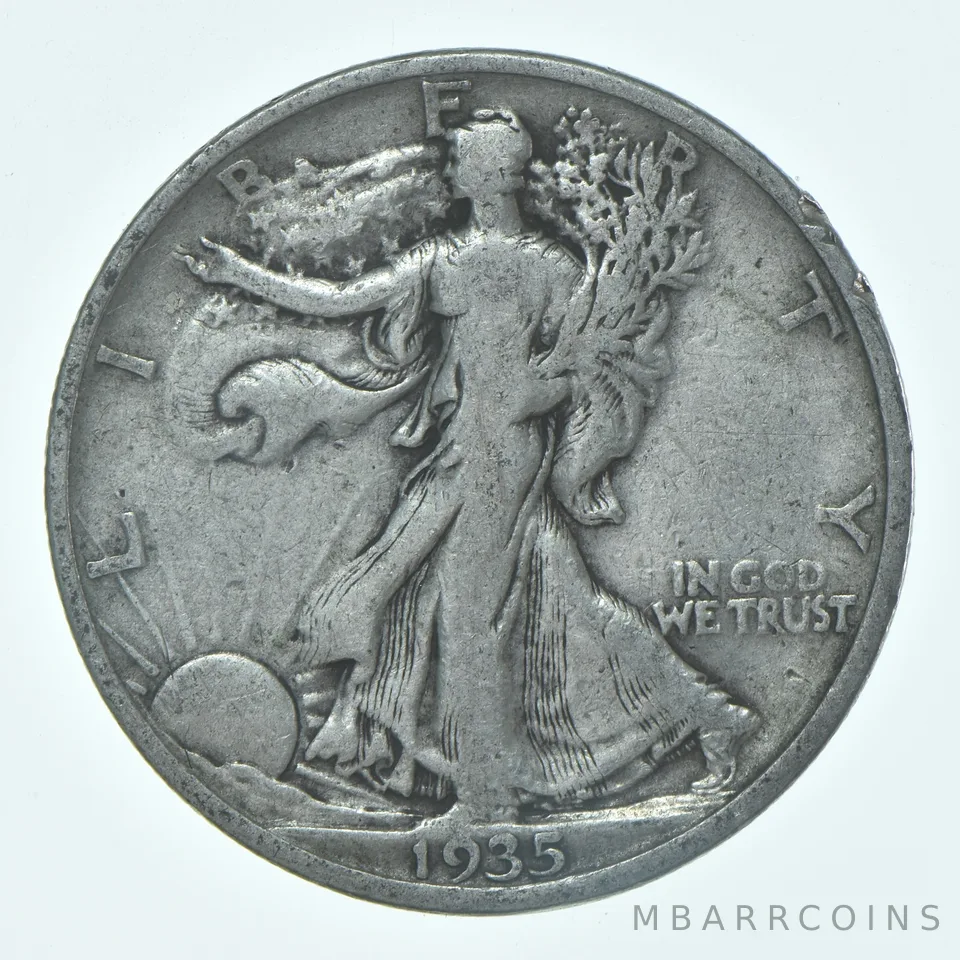 1935-S Walking Liberty Half Dollar CIRC VG+ 90% Silver
