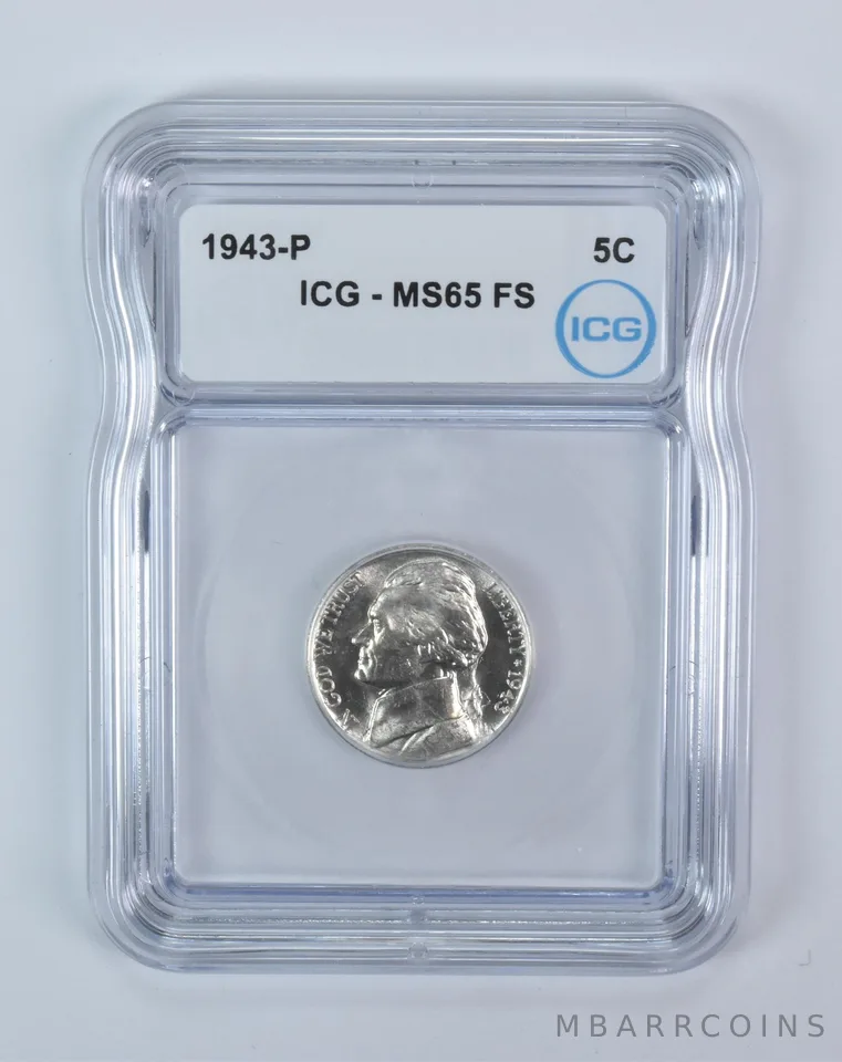 1943-P Jefferson Nickel MS65 FS ICG WTN War Silver