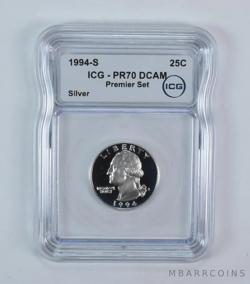 1994-S Washington Quarter Silver Premier Set PR70 DCAM ICG