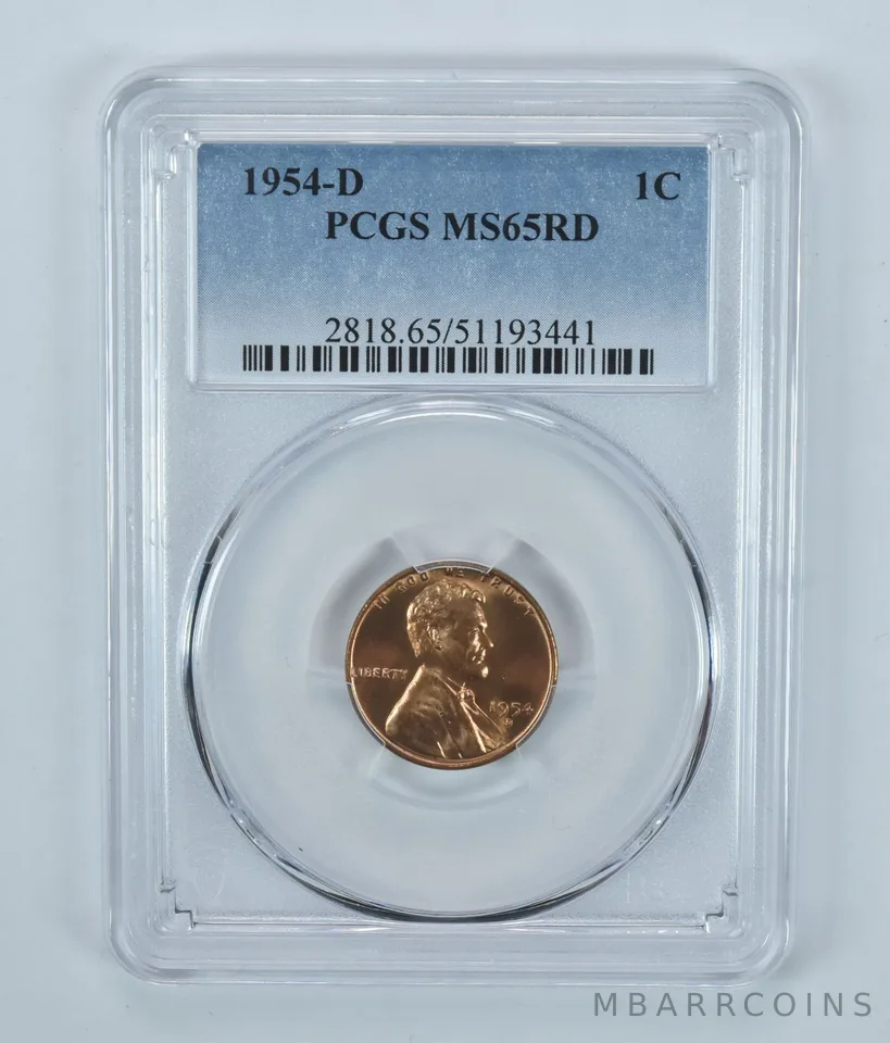1954-D Lincoln Wheat Cent MS65 RD PCGS