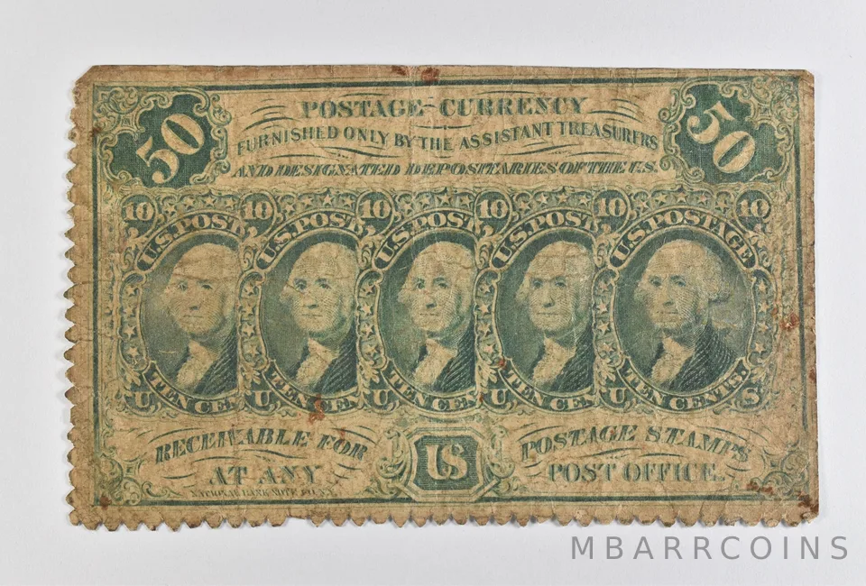 1862 50 Cents Postage Currency Fractional *3969