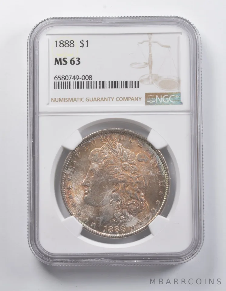 MS63 1888 Morgan Silver Dollar NGC a6950