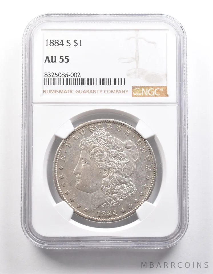 1884-S Morgan Silver Dollar AU55 NGC *5395