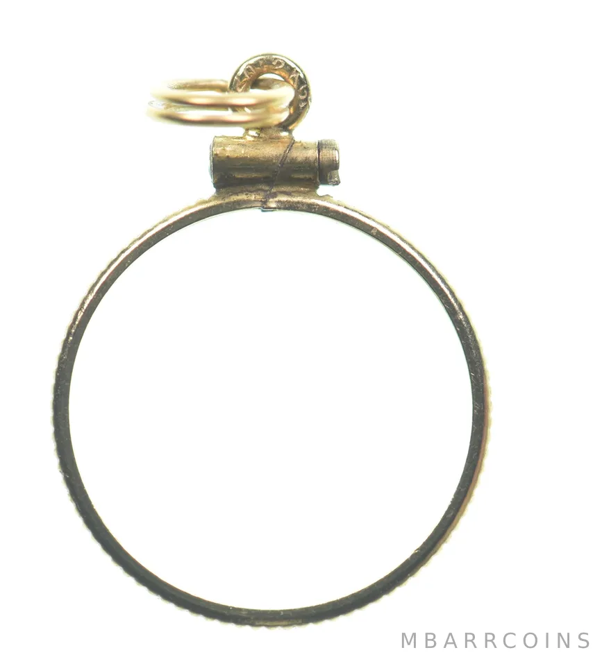 12k 0.7 Gram Gold Filled 15.5mm Coin Bezel Pendant Frame Edge *4967