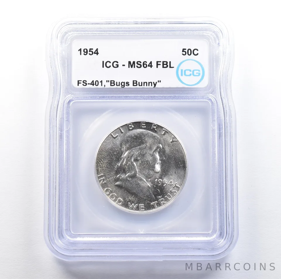 1954 Franklin Half Dollar Bugs Bunny FS-401 MS64 FBL ICG *7623