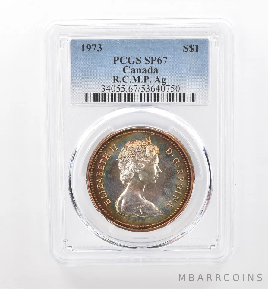 1973 Canada 1 Dollar Silver RCMP SP67 PCGS Beautiful Tone *1923