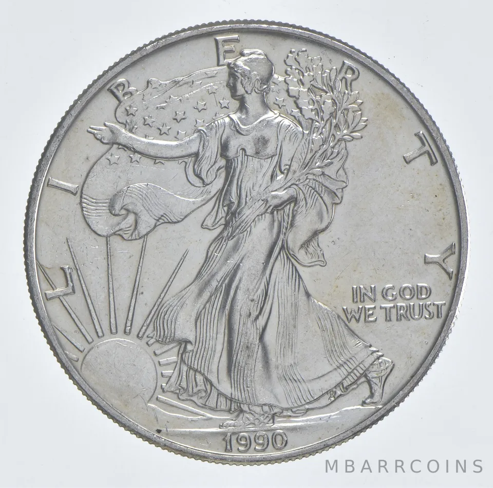 Better Date 1990 American Silver Eagle 1 Troy Oz .999 Fine Silver *995