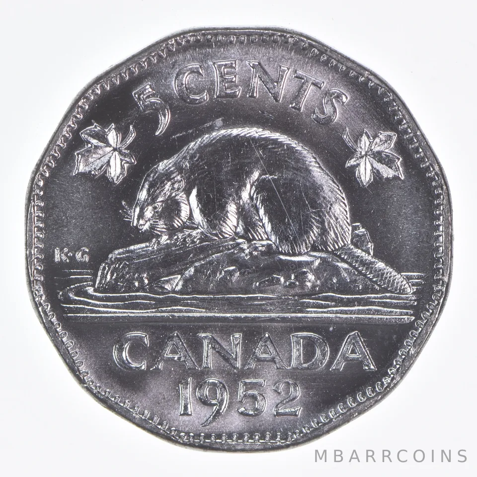 Better Date - 1952 Canada 5 Cents World Coin *023