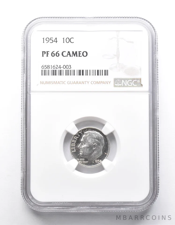 PF66 CAM 1954 Roosevelt Dime NGC a9988
