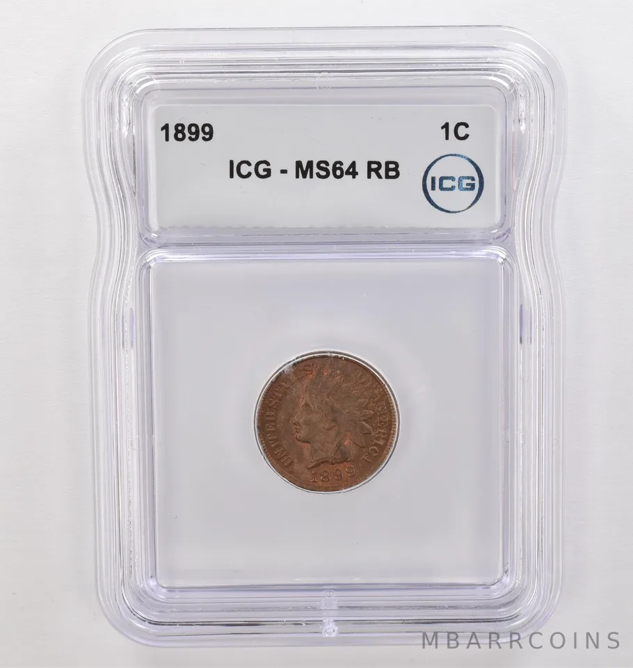 1899 Indian Head Cent MS64 RB ICG Beautiful Tone *4183