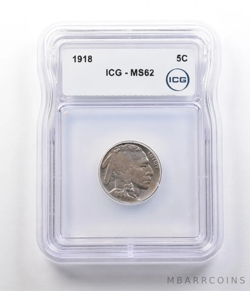 1918 Indian Head Buffalo Nickel MS62 ICG *2611