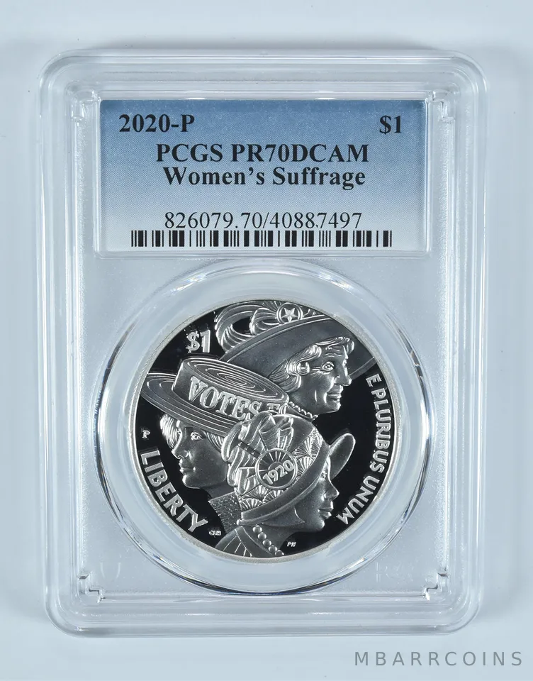 2020-P Women's Suffrage Commemorative Silver Dollar PR70 DCAM PCGS