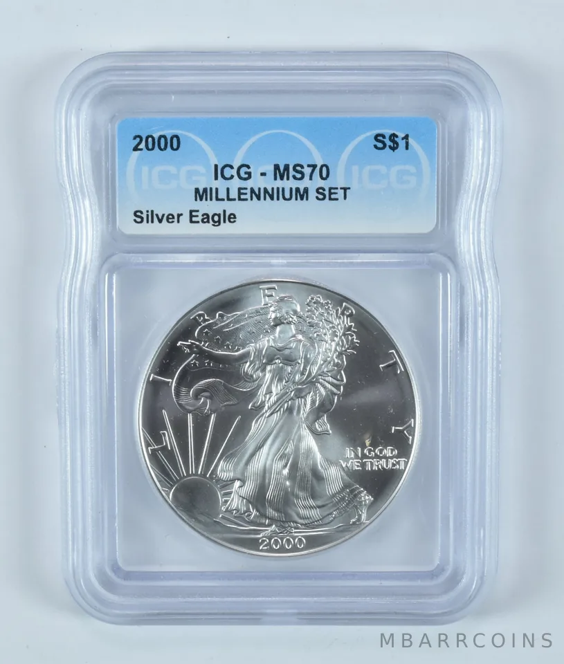 2000 American Silver Eagle Millennium Set MS70 ICG