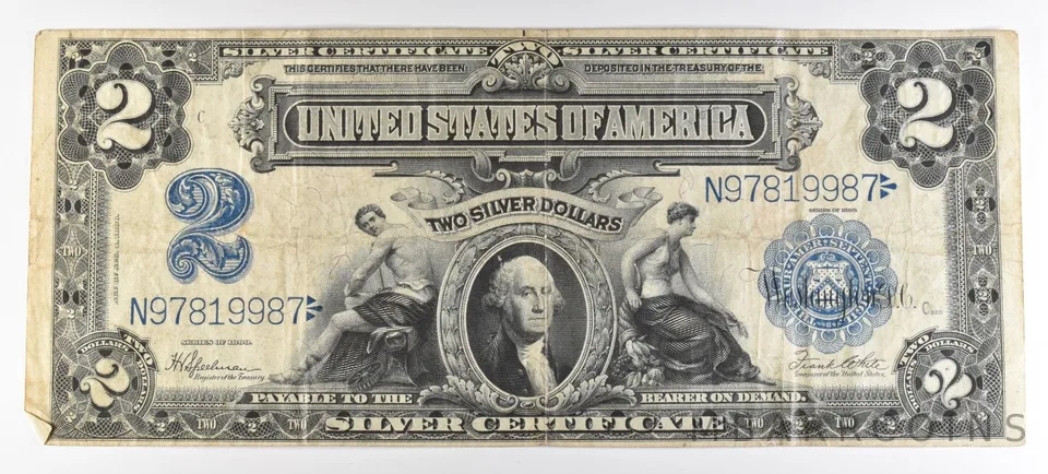 1899 $2 Silver Certificate Large Note Blue Seal a1846
